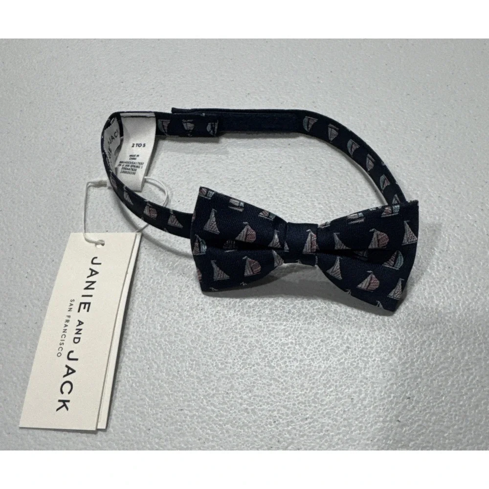 Janie and Jack bow tie boys 2-5 years blue sailboat nautical preppy special occa